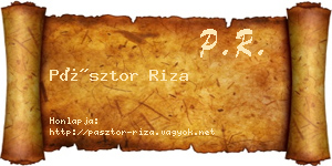 Pásztor Riza névjegykártya